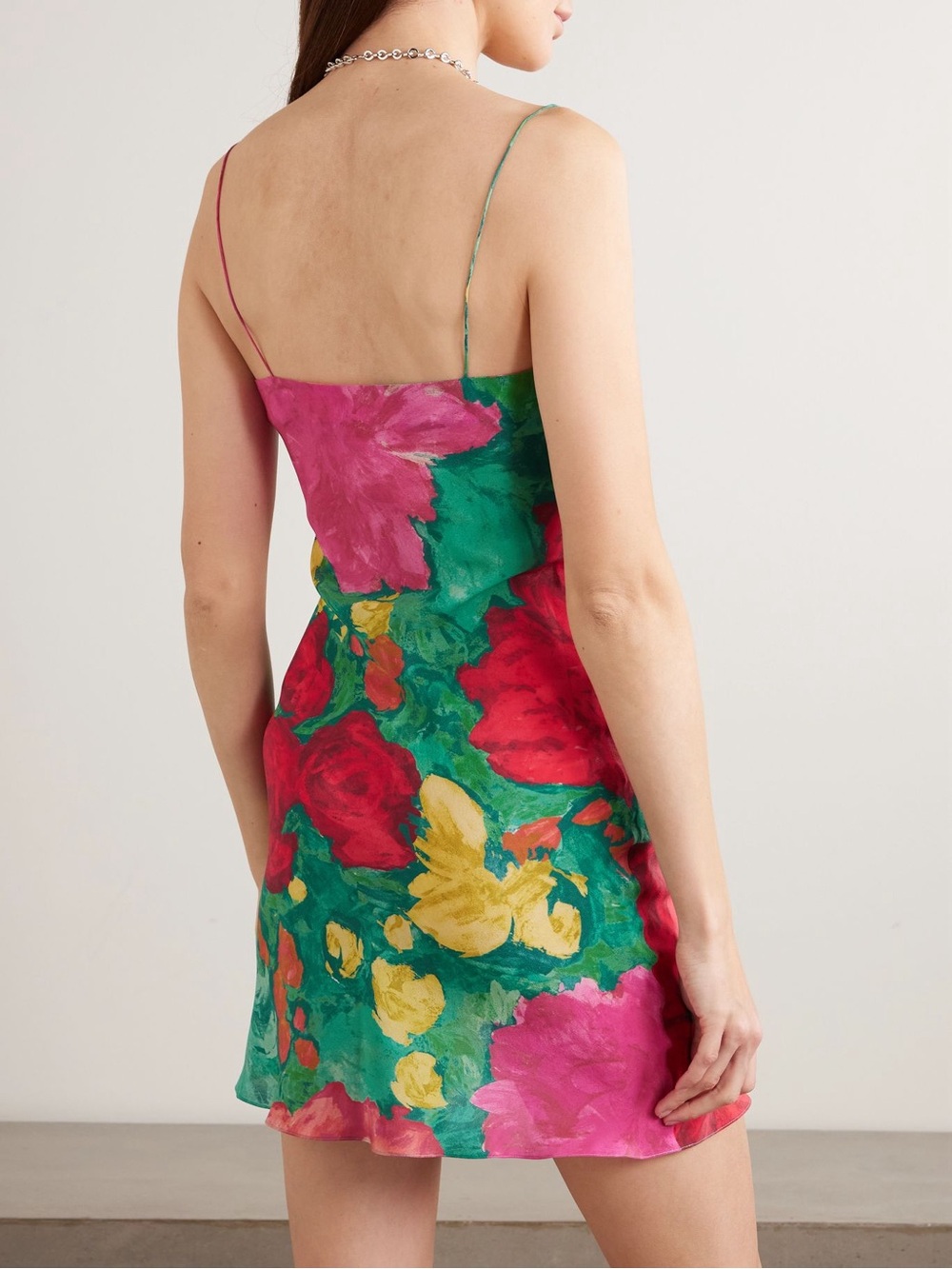 NWT BALMAIN
Draped Floral-Print Silk Mini Dress - Pink size 36/ us 2 / XS - Picture 2 of 10